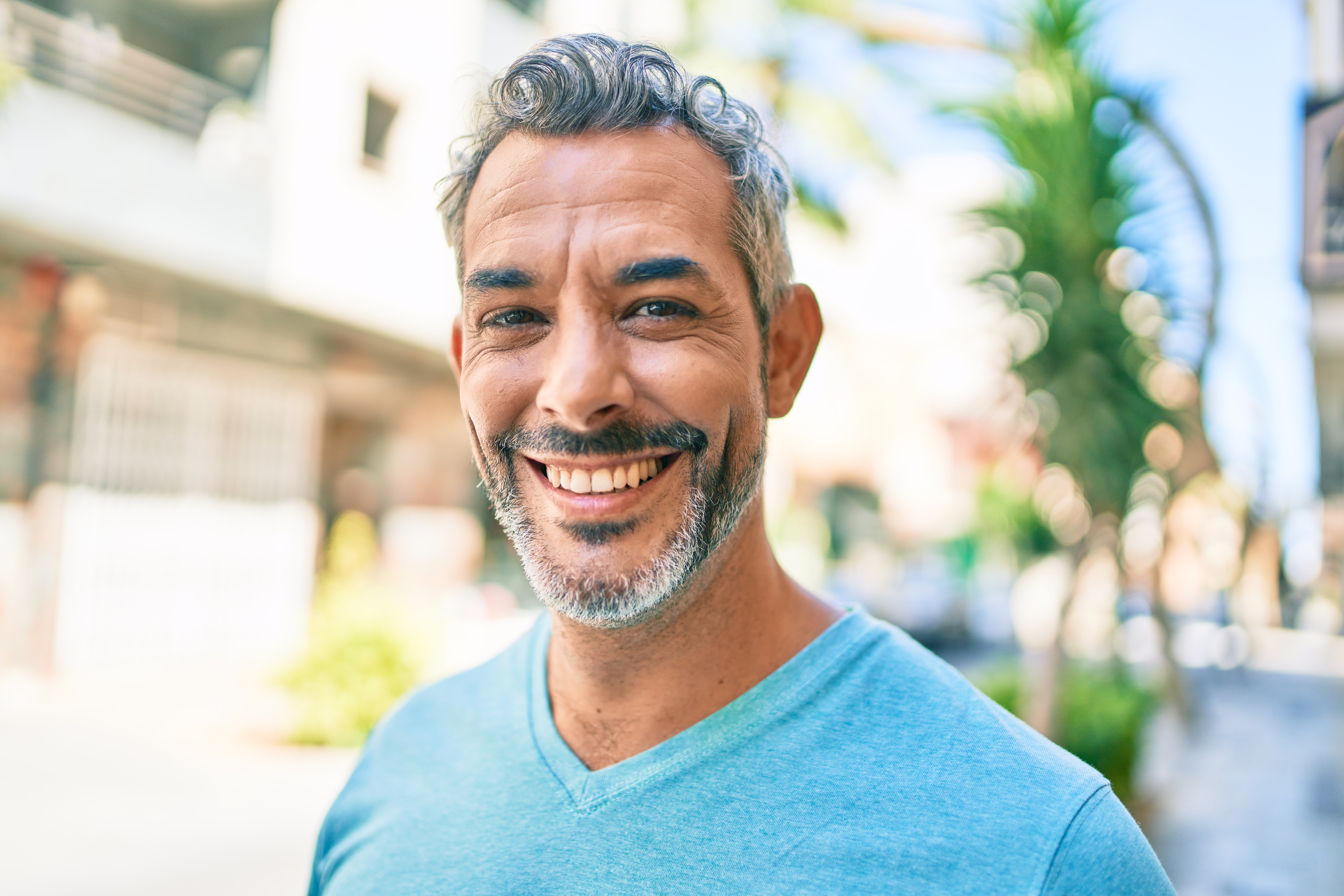 Middle aged man smiling