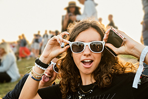 Young person with sunglasses on