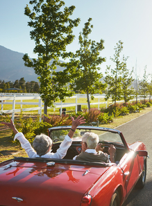 Older couple going on a road trip