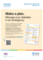 Poster Make a plan. Manage your diabetes in an emergency.