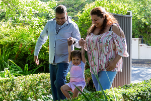 family walking with child