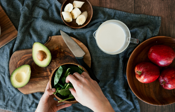 preparing vegetarian meal