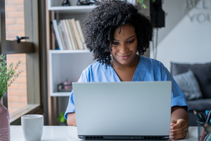 Nurse on laptop