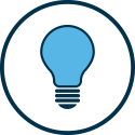 Icon of a light bulb
