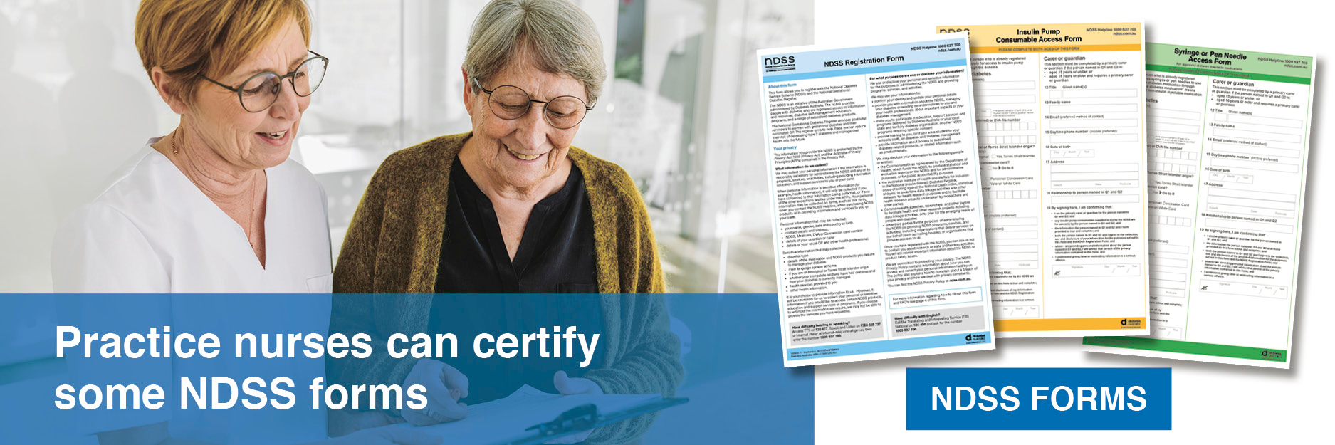 Practice nurses can certify some NDSS forms