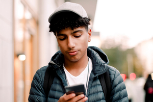 Teenager on phone